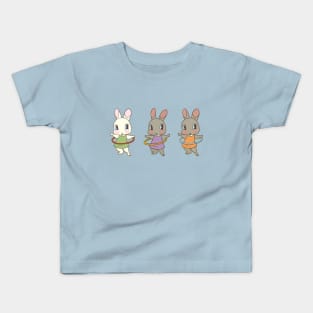 Hula Hooping Bunny Friends Kids T-Shirt